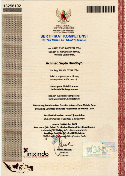 BNSP - Junior Mobile Developer